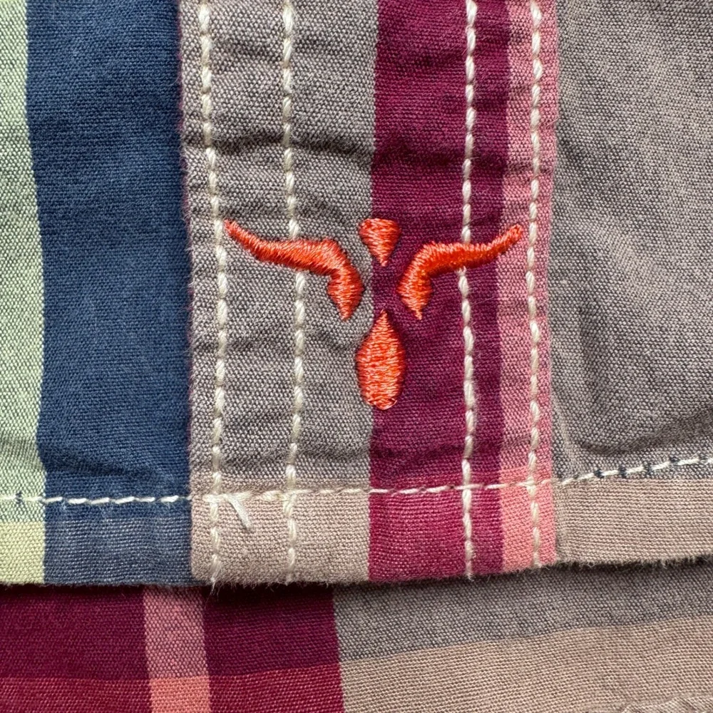 Wrangler 20X Kids Western Shirt Plaid Long Sleeve Pearl Snap Burgundy BJ1171A XS
